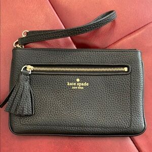 Kate Spade Black Clutch with Gold Accents